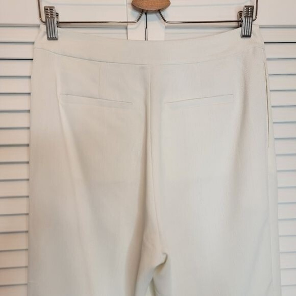 DEREK LAM 10 CROSBY White Trousers Wide Leg Pleated Women's 2 High Waist Preppy - Picture 6 of 15